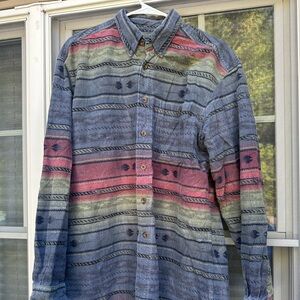 Vintage Woolrich Shirt Mens Large Aztec Southwestern Button Up